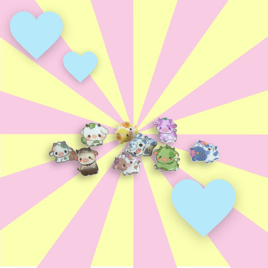 Flower Cow Pinbadge Collection